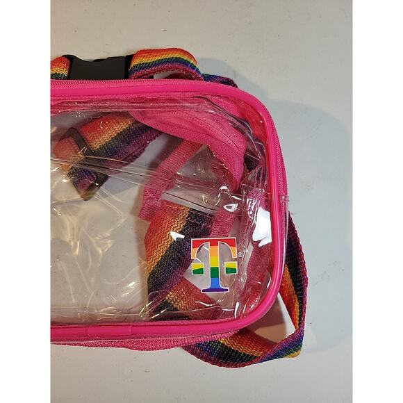 RARE Y2K T MOBILE CLEAR PLASTIC WAISTPACK FANNYPACK PINK PROMO - Picture 4 of 6